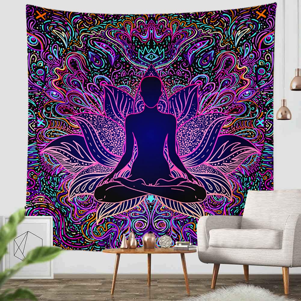 Amazon.co.jp: itationタペストリーセブンチャクラ瞑想壁掛け仏柄